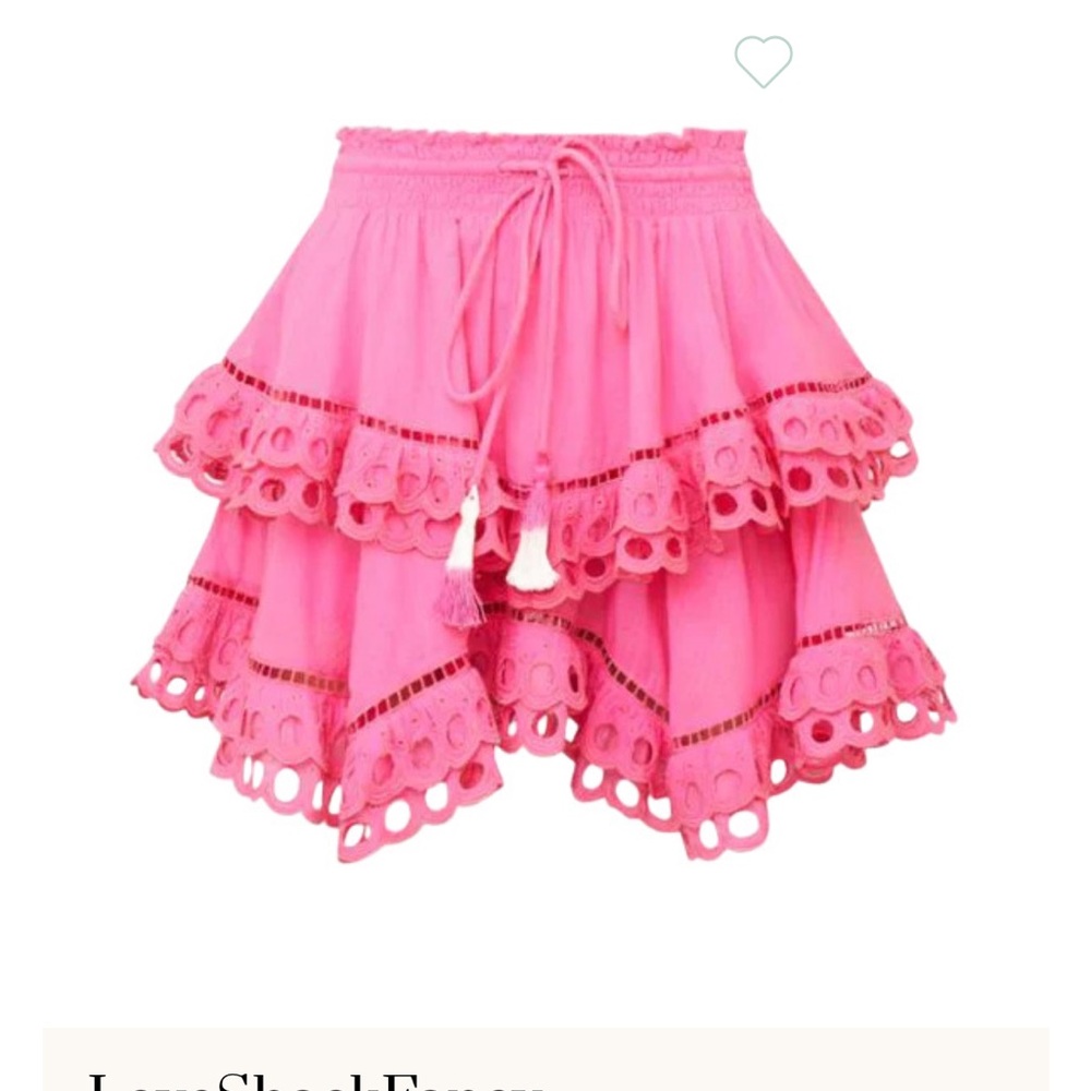 Loveshackfancy Dorene Skirt Strawberry Taffy size xs